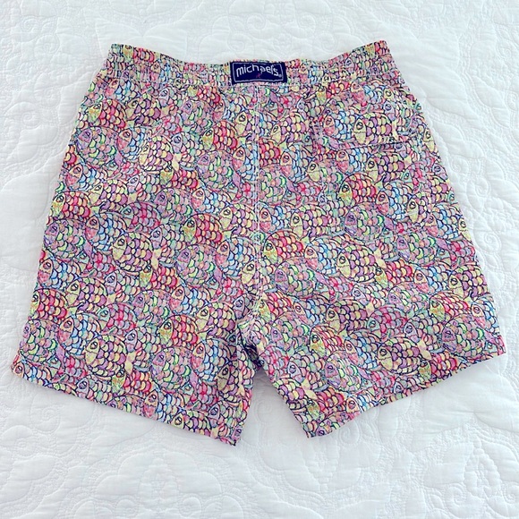 Michael’s Mesh Liner Swim Trunks Shorts Men’s Size Medium M Abstract Fish Multi - Picture 4 of 5